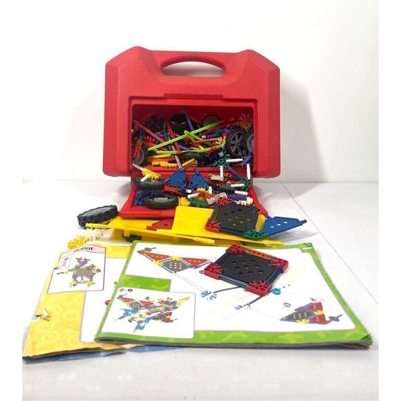 Vintage Kinex K’NEX Building Pieces and Red Hard Shell Cases 1990s Manuals - Picture 1 of 4